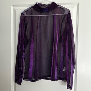 Mesh purple going out top, plus size